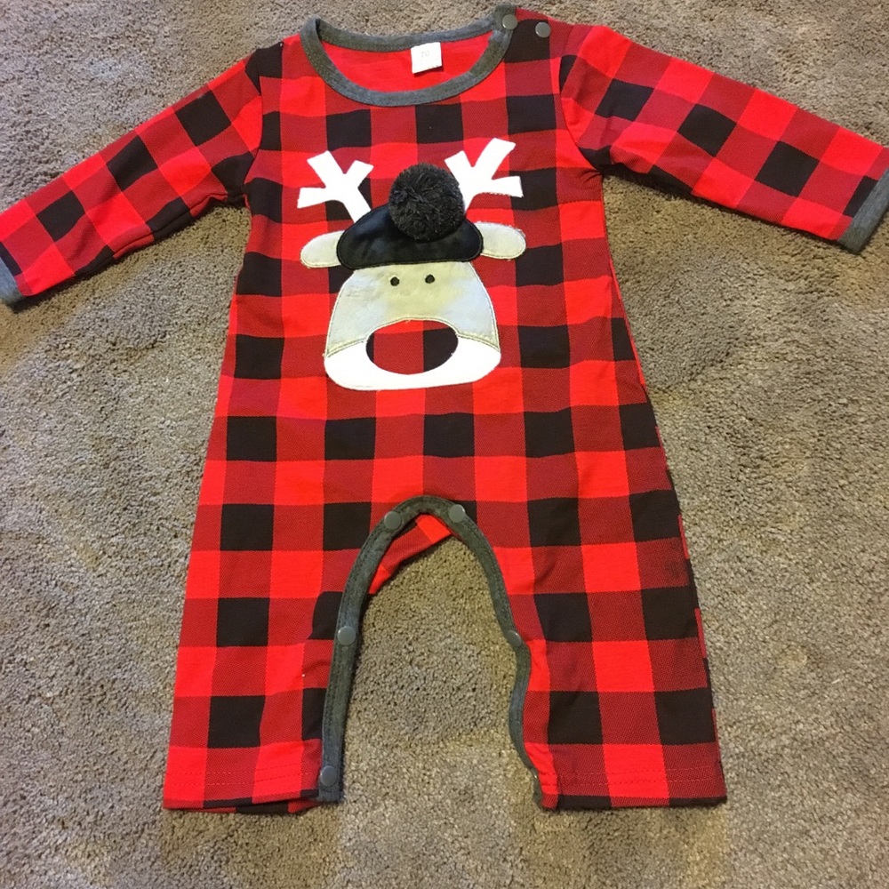 Baby boys rain deer romper